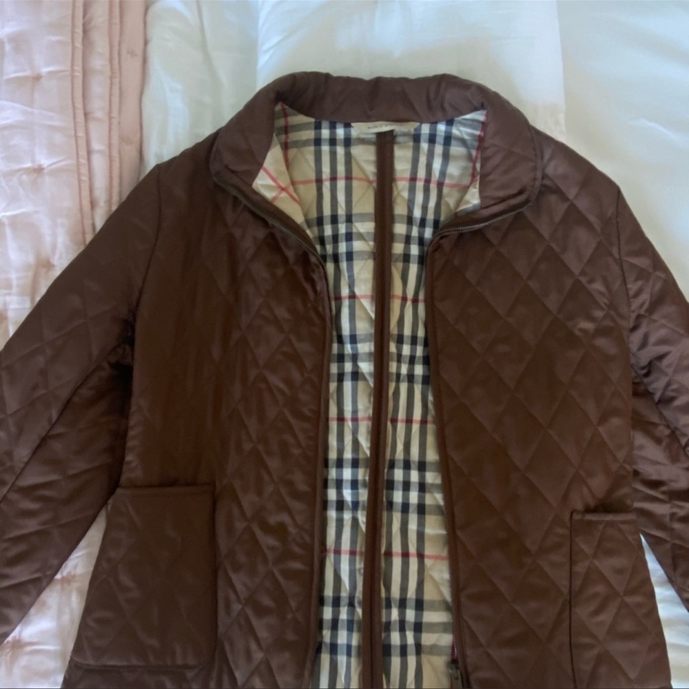 Brown Burberry jacket coat